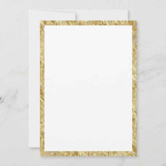 Witte gouden bladeren elegantie bloemenbruiloft kaart (Achterkant)