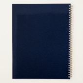 witte gouden bloem navyblauw bruiloft planner (Achterkant)