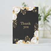 witte gouden bloem zwart bedankt (Staand voorkant)