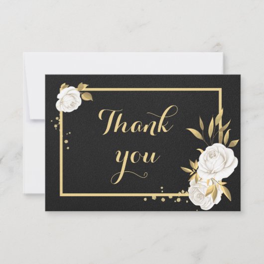 witte gouden bloem zwart bedankt (Voorkant)