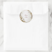 Witte Gouden Bloemsticker Ronde Sticker (Tas)