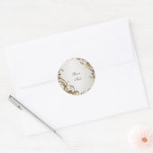 Witte Gouden Bloemsticker Ronde Sticker (Envelop)