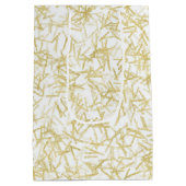 Witte gouden Confetti verjaardag Medium Cadeauzakje (Achterkant)