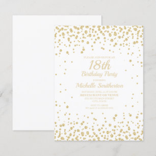 Witte Gouden Diamant Glitter Vrouwen 18e Verjaarda Kaart