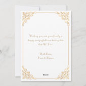 Witte Gouden Eid Mubarak Platte Vakantiekaart Feestdagenkaart (Achterkant)