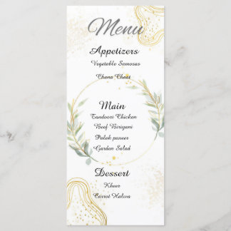 Witte, gouden en groene bloemen abstract menu