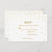 Witte & Gouden Folie Confetti Stippen Trouw RSVP K (Voorkant / Achterkant)