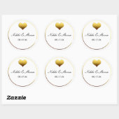 Witte & Gouden Folie Hart Ronde Sticker Label Favo (Vel)