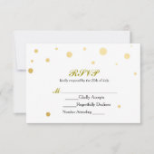 Witte & Gouden Folie Stippen RSVP Bruiloft Kaart (Voorkant)