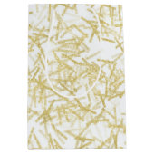 Witte Gouden Glam Glitterende Kerstmis Medium Cadeauzakje (Voorkant)