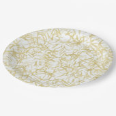 Witte Gouden Glam Glitzy Kerstmis Papieren Bordje (Gekanteld)