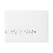 Witte & gouden Glitter Stippen Kaart Wrap Around L Omwikkelbaar Adreslabel (Voorkant)