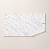 Witte & Gouden Golvende Lijnen Moderne Glam Bad Handdoek (Handdoek)