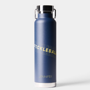 Witte Gouden Gradiënt Pickleball Typografie Naam Waterfles