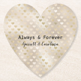 Witte Gouden Harten   Kartonnen Onderzetters