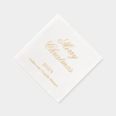 Witte gouden kerstdiner folie servetten (Rechts)