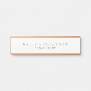 Witte & Gouden Kleuren Professionele Trendy Plain Deurbordje