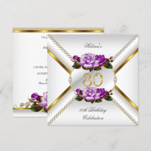 Witte gouden Lila Rozen voor vrouwen op de 80ste v Kaart