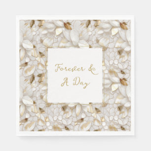 Witte Gouden Lotusbloemen Servet