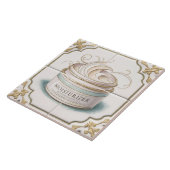 Witte & Gouden Moisturizer Container Grappige Badk Tegeltje (Zijkant)