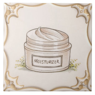 Witte & Gouden Moisturizer Container Grappige Badk Tegeltje