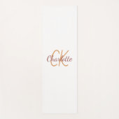 Witte gouden monogram initiaal naam script yogamat (Voorkant)