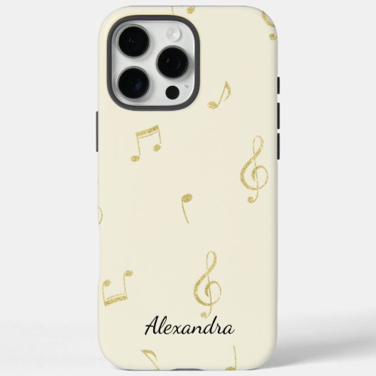 Witte Gouden Muzieknoten Case-Mate iPhone Case (Achterkant)