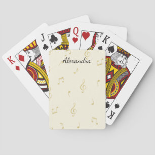 Witte Gouden Muzieknoten Pokerkaarten