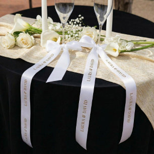 Witte Gouden Op Maat Gemaakte Namen Huwelijkscadea Lint