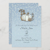 Witte & Gouden Pompoen Blauw Grijs Asherahuwelijk Kaart (Voorkant / Achterkant)