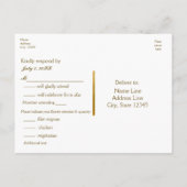 Witte & Gouden Script Huwelijk RSVP Postkaart Uitnodiging Briefkaart (Achterkant)