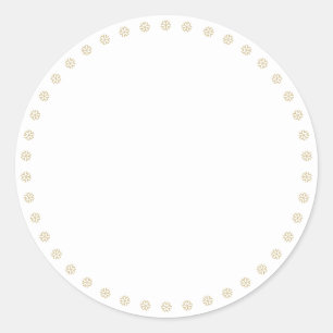Witte gouden sneeuwvlokken, grenspleet ronde sticker