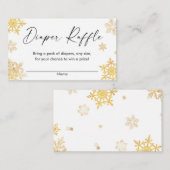 Witte gouden snowschilfers met kerstkleerkaarten informatiekaartje (Voorkant / Achterkant)
