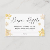 Witte gouden snowschilfers met kerstkleerkaarten informatiekaartje (Voorkant)