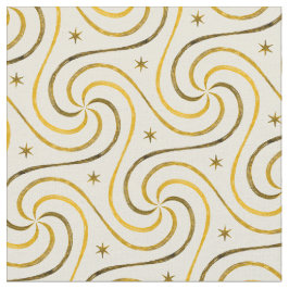 Witte Gouden Spiraal Sterren Kerstpatroon Elegant Stof