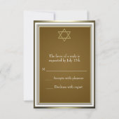 Witte Gouden Ster van David Bar Mitswa RSVP (Achterkant)