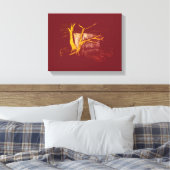 Witte Gouden Waterval Canvas Print (Insitu (Slaapkamer))