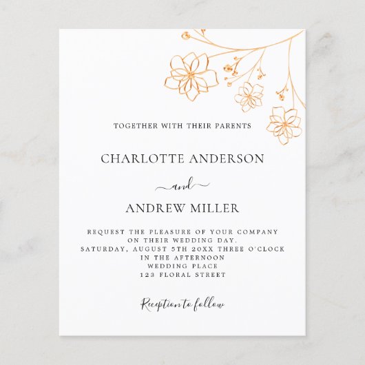 Witte goudfloronbruidebruidebruin flyer (Voorkant)