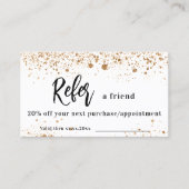 Witte goudglitter qr code visitekaartje kortingskaartje (Voorkant)