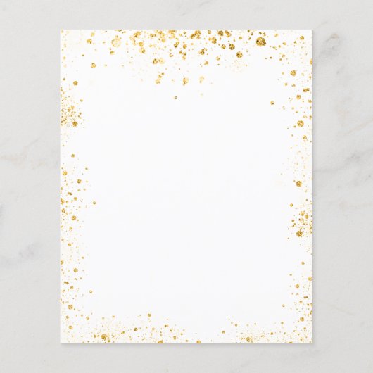 Witte goudglitter trouwprogramma: begroting flyer (Achterkant)