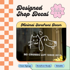 Witte Grappige Huisdieren Winkel Raam Sticker Deco