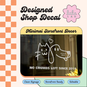Witte Grappige Huisdieren Winkel Raam Sticker Deco