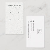 WITTE GRAY TERRAZZO 3 STUD EARRING DISPLAY CARD VISITEKAARTJE (Voorkant / Achterkant)