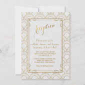 Witte Great Gatsby Art Deco Gouden Ontvangst Kaart (Voorkant)