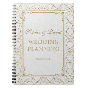 Witte Great Gatsby Art Deco Gouden Trouw Planner Notitieboek