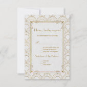 Witte Great Gatsby Art Deco Gouden Trouw RSVP (Voorkant)