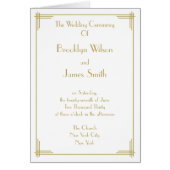 Witte Great Gatsby Art Deco Huwelijksprogramma Kaa (Voorkant)