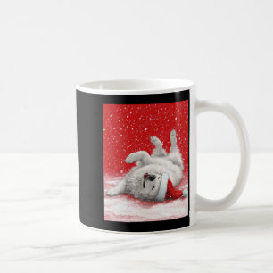 Witte Great Pyrenees Rode Kerst Lange Mouwen Koffiemok
