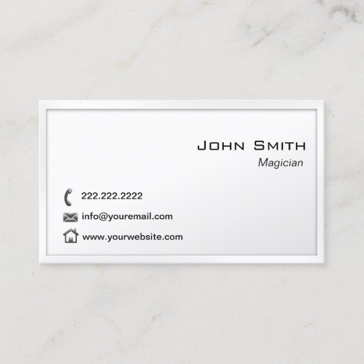 Witte grens Magicische Plain Visitekaartje (Voorkant)