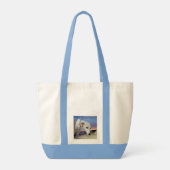 Witte Greyhound Olieverf, Impulse Canvas tas (Achterkant)